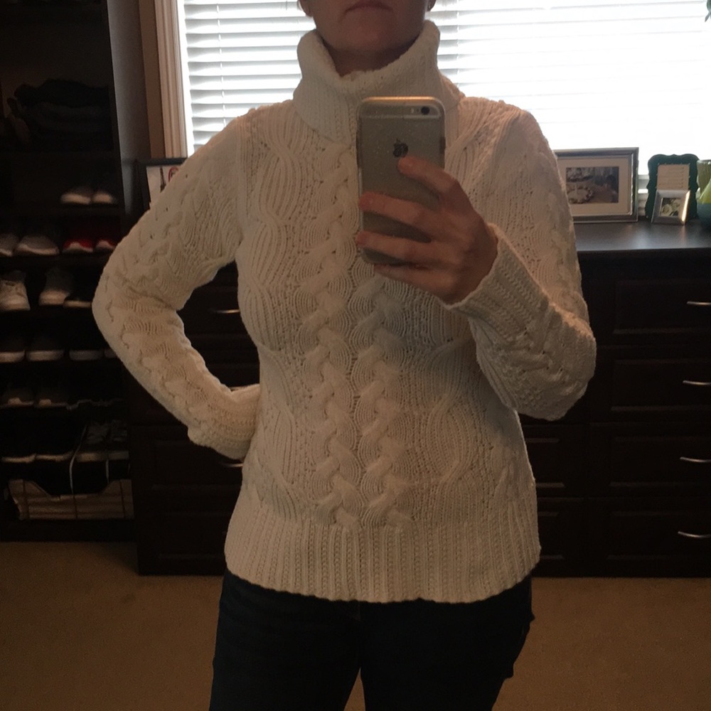 Banana Republic cable-knit turtleneck sweater